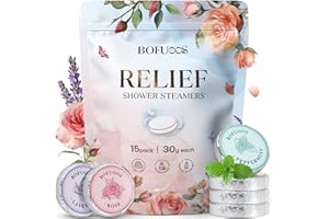 Bofuoos Boules de Bain Aromathérapie Aux Huiles Essentielles pour Spa, Bombe de Douche Cadeau Relaxation pour Mère, Cadeau Saint Valentin pour Femme (15 Pièces)