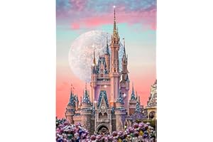 MXJSUA Fantasy Castle DIY Diamond Painting Kits for Adults,5D Diamond Painting Kits,Full Drill Fantasy Diamond Painting Kits Diamond Gem Art for Home Wall Decor 30x40cm