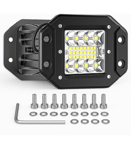 80W High-Intensity 8000LM LED Cube Pods Work Light Bar, Amber Beam, 9