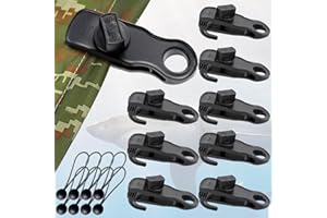 OPPKEPT Tarp Tarpaulin Clips Clamps Heavy Duty Lock Grip and Bungee Cords with Ball, Shark Shape Pool Cover Clip Backdrop Cloth Tent Large Hook Accessory for Garden Outdoor Tie Downs Canvas Solar RV Awning