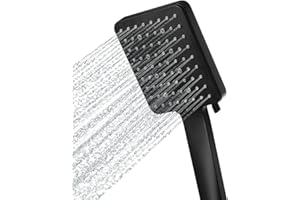 Newentor Czarna głowica prysznicowa z 6 trybami natryskiwania