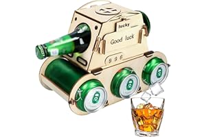 VEFTSVY Portabotellas, Portabotellas de Madera, Soporte Organizador de Vino con Forma de VehíCulo, Portabotellas de Cerveza, Regalos para Hombres