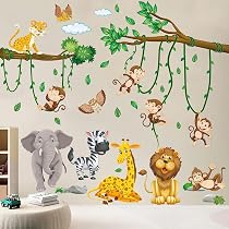 Stickers Muraux Singes Et Ballons Decowall – Décor Chambre Enfant, Amovible, Vinyle Haute Qualité, Facile à Poser