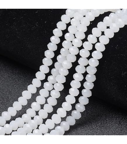 Bicone Beads Joblot Of 10 Strings (1000 Beads) 4mm White Clear AB - Foto 2