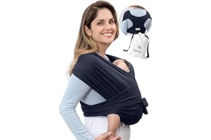 Konny Baby Carrier SoftBreeze Luxury Carrier Wrap, Easy to Wear Baby Wrap Carrier, Perfect Essentials Cloths for Newborn Babies up to 44 lbs, (Navy, 4XL)