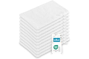‎ZOLLNER ZOLLNER 10er Set Waschhandschuhe in 16x21 cm - saugstarke und Flauschige Waschlappen aus Baumwolle - waschbar bis 95°C - mit praktischem Aufhänger - in weiß - Hotelqualität
