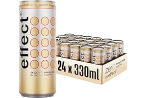 ‎EFFECT effect Energy Drink ZERO SUGAR – Tray mit 24 x 330 ml Energy Dosen Einweg, Koffeinhaltiges Erfrischungsgetränk ohne Zucker mit B-Vitaminen – einzigartig & erfrischender Geschmack, vegan