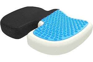 BONMEDICO Gel Seat Cushions for Pressure Relief – Non-Slip Memory Foam Coccyx Cushion for Tailbone Pain Relief, Orthopaedic Seat Cushion for Office Chair & Car, Back Support Cushion for Sitting Comfort