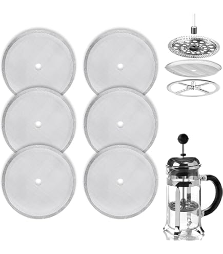 8 Stück French Press Ersatzfilter Edelstahl - 150 Mesh Sieb Für 1000ml Kaffeepressen