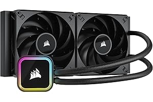 Corsair iCUE H115i RGB ELITE Refroidisseur Liquide pour Processeur (16 Voyants LED RGB, Ventilateurs AF ELITE FDB de 140 mm, Radiateur de 280 mm, Sockets LGA 1700, 1200, 115X, 2066 et AM4) Noir
