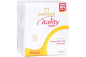 Omega 3 EPA y DHA 150 Cápsulas OMEGOR Vitality 1000 - Omega-3 IFOS Certificado 5 Estrellas - Aceite de Pescado Libre de Metales Pesados y Fácil de Digerir