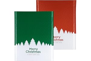 HOMEWIT Luftpolsterumschläge A4 Weihnachtsbaum, 30 Stück (2 Farben) Briefumschläge mit Luftpolsterfolie - 32cm x 23cm Weihnachten Bubble Mailers für Senden von Weihnachtskarten und Geschenke