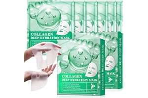 CJXHJY Bio Collagène Lot de 6 masques de nuit intensifs au collagène avec booster de collagène avancé, favorise la vitalité et l'élasticité de la peau