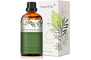 PHATOIL Olio Essenziale Eucalipto Limone 30 ml, Oli Essenziali per Diffusori, Oli di Limone Eucalipto Naturali Puri per Aromaterapia Umidificatori Candele Fai da Te
