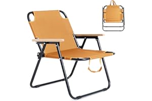 T-ZBDZ Sedia da Campeggio Sedia Campeggio Pieghevole da Giardino, Sedia da Spiaggia Portatile Sedia da Pesca, Sedie Leggera adatta per Esterno Piscina, Arancia