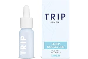 TRIP CBD Oil 1000 mg (Strong - High Strength): Wild Mint CBD Drops (15 ml) | Vegan, Gluten Free, No-THC Flavoured CBD Oil Blended with MCT Coconut Oil| Feel Less Stress, Sleep & Anxiety Relief
