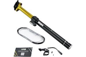 WFS External Gold Dropper Post Kit w/ Remote Lever & Cable, 27.2/ 30.9/ 31.6mm, Light Aluminum Alloy Seatpost for Mountain Bike, Road Bikes, MTB, BMX, Travel 70/90/110/125/150, Flex/ Vresa/ TerraX