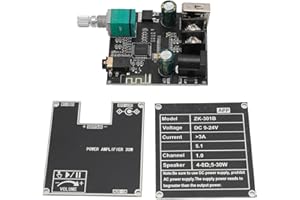 JECTSE Carte D'amplificateur Bluetooth 5.1, Carte D'ampli Audio Mono DC 9-24 V, Module D'ampli Numérique à 3 Méthodes D'entrée, pour Haut-parleurs Passifs Domestiques