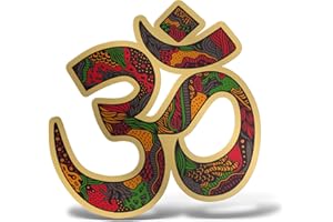 Erreinge® Adesivo Oro 15 cm Ohm Yoga Mantra Sticker stampato per Auto Moto Parete Paraurti Computer Portatile Bagagli Biciclette