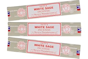 GIFT BRIT Satya White Sage Incense Sticks 15gram x 3 pack With Giftbrit Incense Sticks Holder for Meditation, Yoga, Relaxation, Healing and Positivity