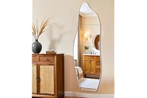 JMITHA Miroir Asymétrique - Miroir Assymétrique Adhésif - Carrelage de Miroir en Verre HD - Miroir Mural - Décoratif - Pour Coller sur Armoire, Porte, Salon, Mur