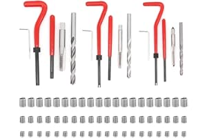 Yuhtech 75 Pièces Réparation des Filetages M5 M6 M8 Kit de Réparation de Filetage Filet Rapporté Helicoil Insert