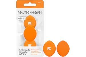 Real Techniques Mini Miracle Concealer Puff Trio, kleiner Make-up-Puff für flüssige und cremige Foundation und Concealer, zielgerichtetes Abdecken, 3 Stück