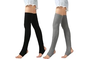 PHOGARY 2 Paia Scaldamuscoli De Donna, Warmer Gamba Ginocchio Inverno Legwarmer Scaldamuscoli Lungo Stivale Manicotti Con Risvolto Lavorato A Maglia All Uncinetto Per Donne Grigio Scuro Nero 105364599