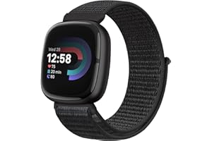 Runostrich Nylon Loop Straps Compatible with Fitbit Versa 4/Sense 2/Versa 3/Sense, Soft Breathable Sport Adjustable Replacement Band Women Man Wristband Accessories