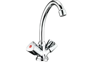 Cornat LI113 Robinetterie à Deux poignées pour lavabo Lisa, Bec orientable, Finition chromé