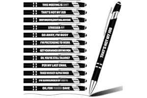 Censen 12 Packs Funny Ballpoint Pens Set for Colleagues Funky Stationery Quirky Gift Cheeky Novelty Pens Office Desk Accessories Work Leaving Gift for Colleagues Teachers Adults (Black, Stylus Style)