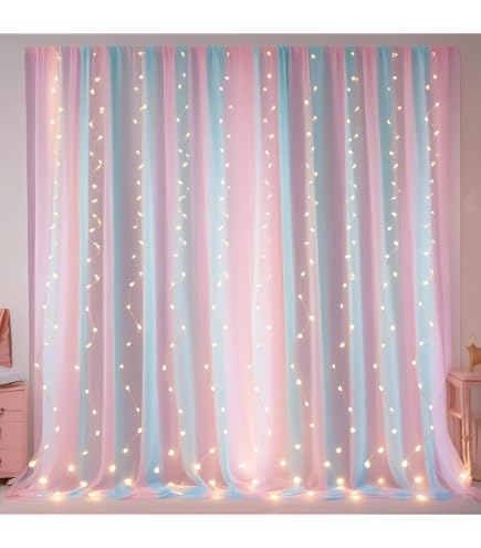 Ensemble De 2 Rideaux Trolls Glow - 183 X 168 Cm, Polyester Multicolore - Neuf