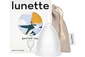 Lunette Menstrual Cup – Best Reusable Period Cup – Wear for 12 Hours and Reuse up to 10 Years, Clear Size 2 for Moderate to Heavy Flow