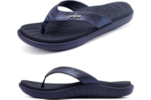 jiajiale Chanclas Mujer Moda Ortopedicas Comodas Piel Tela Sandalias de Dedo Verano Cool Playa Piscina Flip Flop Ligera Abierta Chancletas Antideslizante Goma Suela