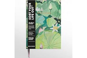 Ohh Deer Daily Planner Notebook - Undated Productivity Journal - To Do List, Hourly Schedule, Priorities & Notes - A5 2024 Diary/Organiser for Students, Home or Office - Water Lilies