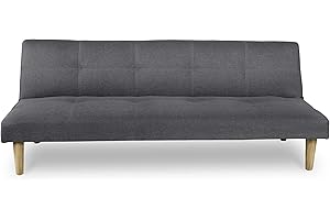 HOGAR24 ES | Sofá Cama Mod. 378C | 3 Plazas | Tapizado en Tela | Color Gris | Sistema Apertura de Libro o Clic-Clac | Medidas: 178 x 68 x 66 cm