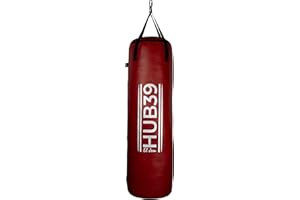 Hub39 - Sacco Boxe con Cinghie. - Sacco Boxe Pieno 35 kg - Sacco Boxe Lungo, cm.120 - Sacco Boxe,silenzioso durante l'utilizzo