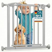 Cancelletto Di Sicurezza KIDIZ Per Scale E Animali Estensibile Fino A 140 Cm - Con Apertura Una Mano, Plastica ABS E Ancoraggio A Parete - Protezione Bambini