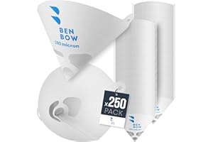 BenBow Filtre à Peinture 280µ x 250 pièces - Filtre jetable en Papier avec Tissu en Nylon - pour filtrer Les peintures et Les Vernis des impuretés