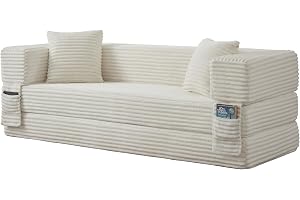 HAINEW bäddsoffa, 3-sits soffa och säng med sovfunktion och förvaringspåse, sängsoffa golvsoffa utan armstöd för lägenhet och