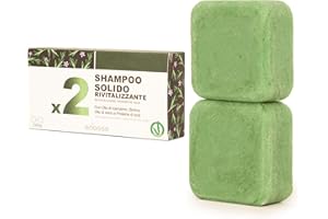 Enooso - Shampoo solido bio Anticaduta, Rinforzante con Olio di Rosmarino per capelli diluito con Olio di Ricino Purificante, Shampoo Crescita Capelli Grassi 100% Shampoo solido Naturale Vegano