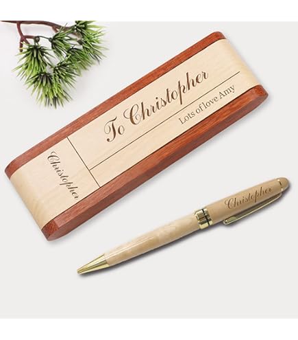 Personalized Engraved Wood Pen Box Gift Set: Graduation Anniversary Christmas Gift - View #14