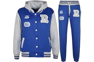 A2Z 4 Kids Mädchen Schwarz und Neon Rosa Baseball Trainingsanzug NYC Jacke und Hose Sport Mit Kapuze Unten Jogger Alter 2-13 Jahre