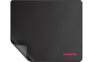 CHERRY MP 1000, Premium-Mauspad aus Stoff in XL (350 x 300 x 5 mm), Glatte Oberfläche für Präzision, Vernähte Kanten, Rutschfest, Zusammenrollbar, Schwarz