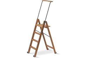 Arredamenti Italia Leiter 170/4 TUSCANIA; Holz - 4 Stufen - zusammenklappbar - mit Sicherheitssystem - Farbe: Kirsche Holz AR-It il Cuore del Legno