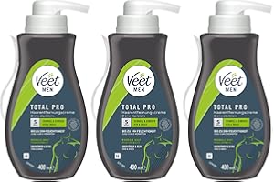 ‎VEET Veet Men Haarentfernungscreme - 3er Pack für Oberkörper & Beine - Enthaarungscreme für Männer, Haarentfernung in 5-10 Minuten - 3 x 400 ml Spender inkl. Spatel