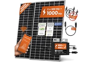Solarway Centrale elettrica da balcone, 1000 W, uscita regolabile 600/800 W, 2 moduli Sì, inverter con app e WiFi, plug & play