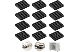 MONGTSAMZ 12 Pièces Amortisseurs de Vibrations en Caoutchouc de Climatiseurs, Coussin De Choc Pour Climatisation Pieds Anti-vibrations Support pour Condenseur de Climatiseur Split Extérieur, Noir