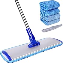 18 inch Conliwell Professional Microfiber Mop, 4 herbruikbare wasbare dweilpads, platte dweil met roestvrijstalen handvat, vloerreinigingssysteem, nat en stof dweilen voor hardhout, vinyl, laminaat 18 inch Conliwell Professional Microfiber Mop, 4 herbruikbare wasbare dweilpads, platte dweil met roestvrijstalen handvat, vloerreinigingssysteem, nat en stof dweilen voor hardhout, vinyl, laminaat