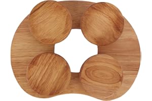VELATEMOR Bastunackstöd i trä med Roterbar Skiva, Bastukudde för Nacke och Axelvärk Huvudavslappning, Ergonomiskt Nackstöd, H